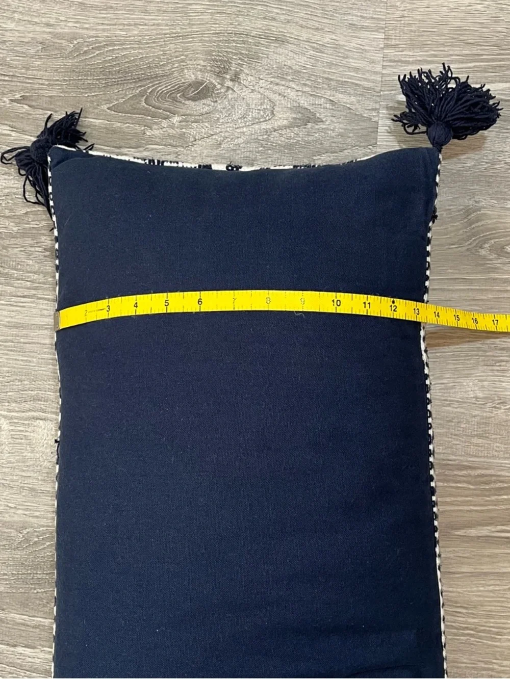 Tommy Hilfiger 27X14 Navy Blue White Feather Down Lumbar Bedroom Throw Pillow